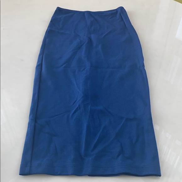 American Apparel Blue Ponte Knit midi skirt XS - Picture 3 of 10